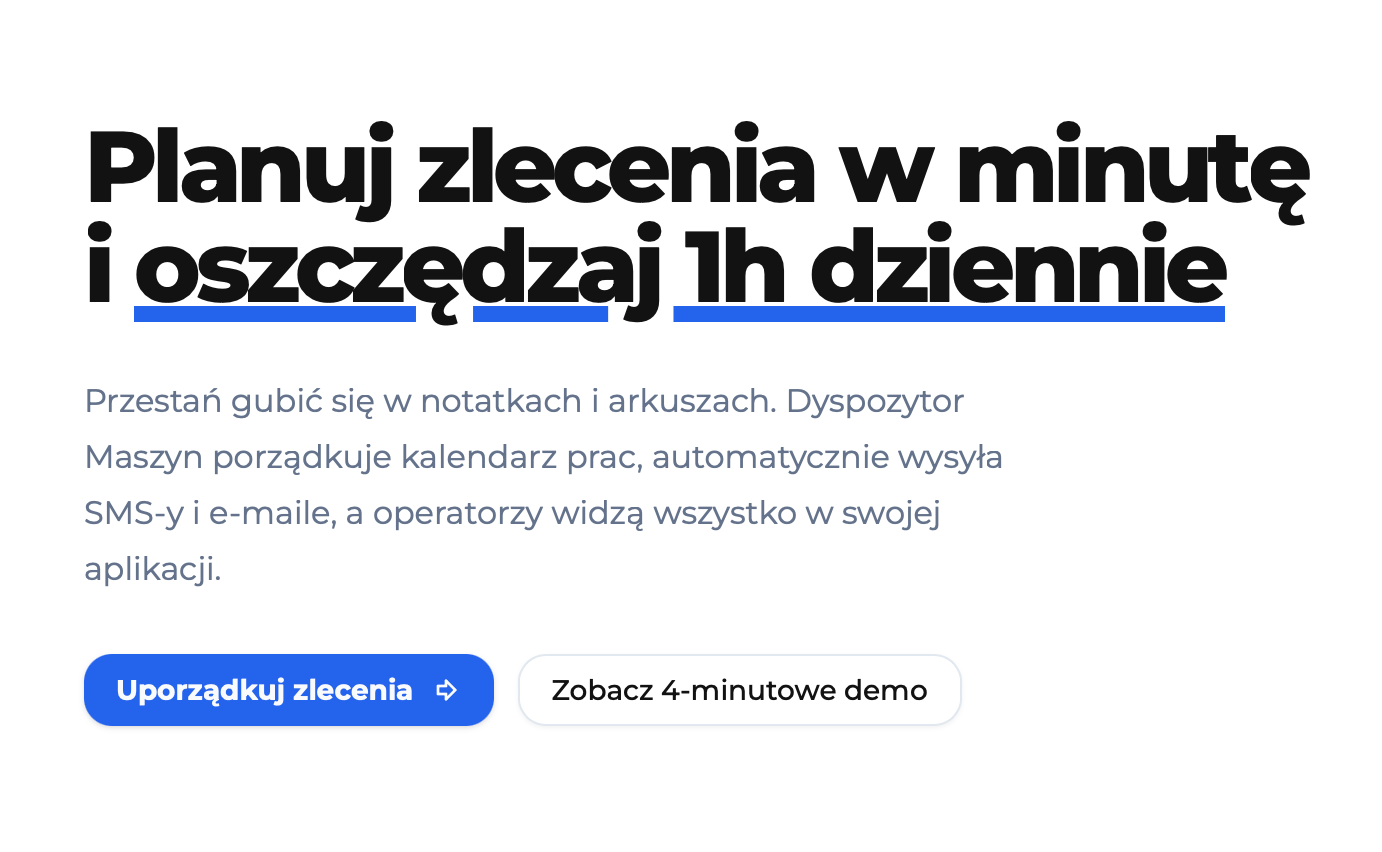 Visual representing the startup Dyspozytor Maszyn